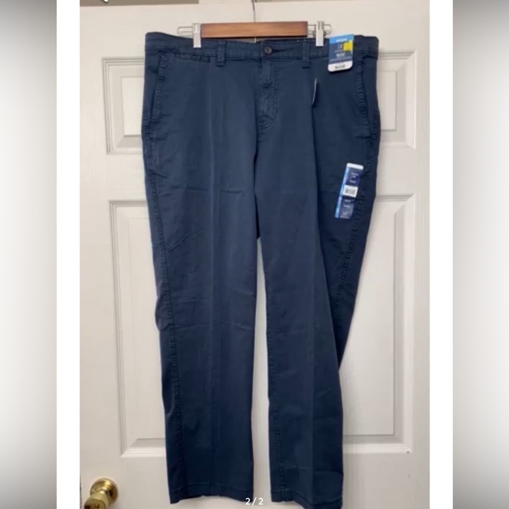 George Men’s 40X30 Tapered Leg Dark Blue Pants - Picture 2 of 2